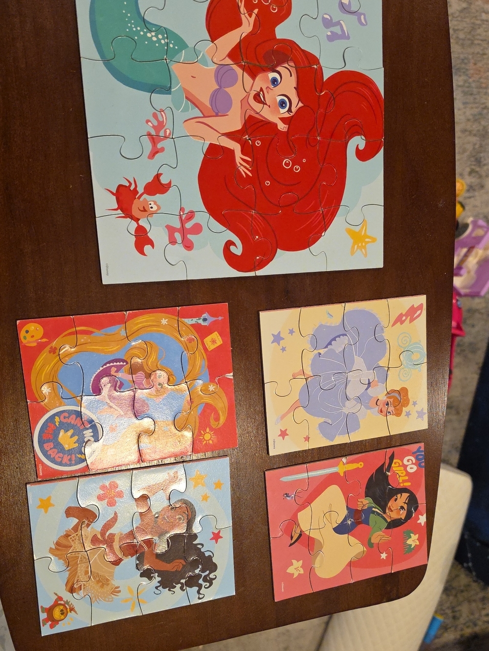 Disney Princess Mini Puzzle Pack - Red, Purple, Blue, Pink Pieces